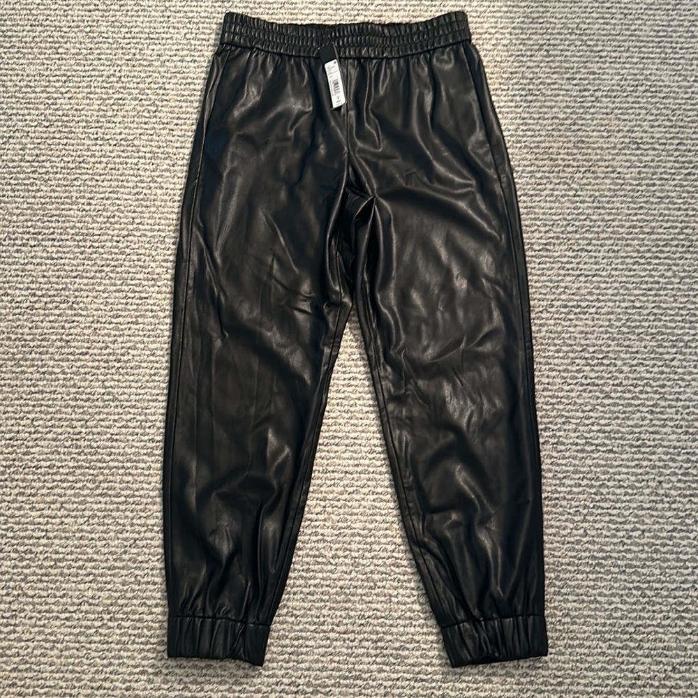 Alice & Olivia Vegan Leather Joggers